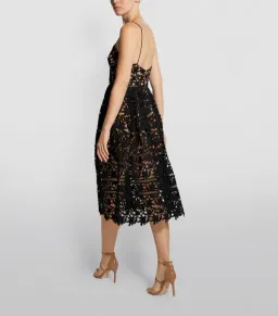 Self-Portrait Black Lace Midi Dress Black Size AU 8 for rent on The Volte - image 3