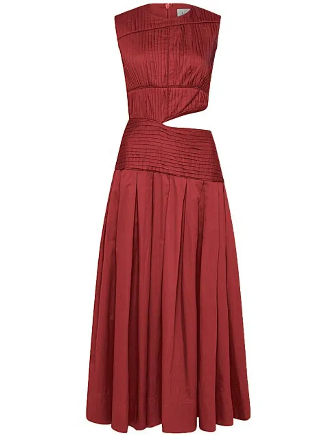 Aje Cascade Cut Out Dress Burgundy Size 8 for rent on The Volte - main image