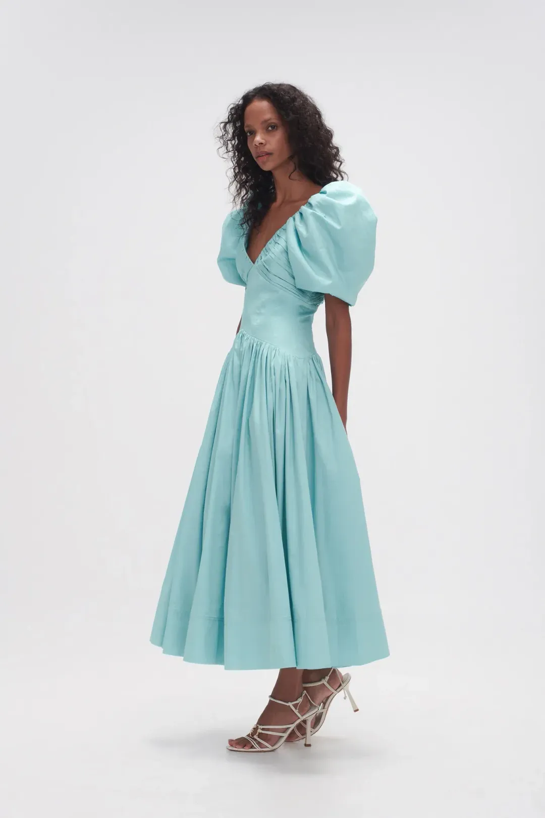 Aje Gabrielle Midi Dress Spearmint Blue Size 8 for rent on The Volte - main image