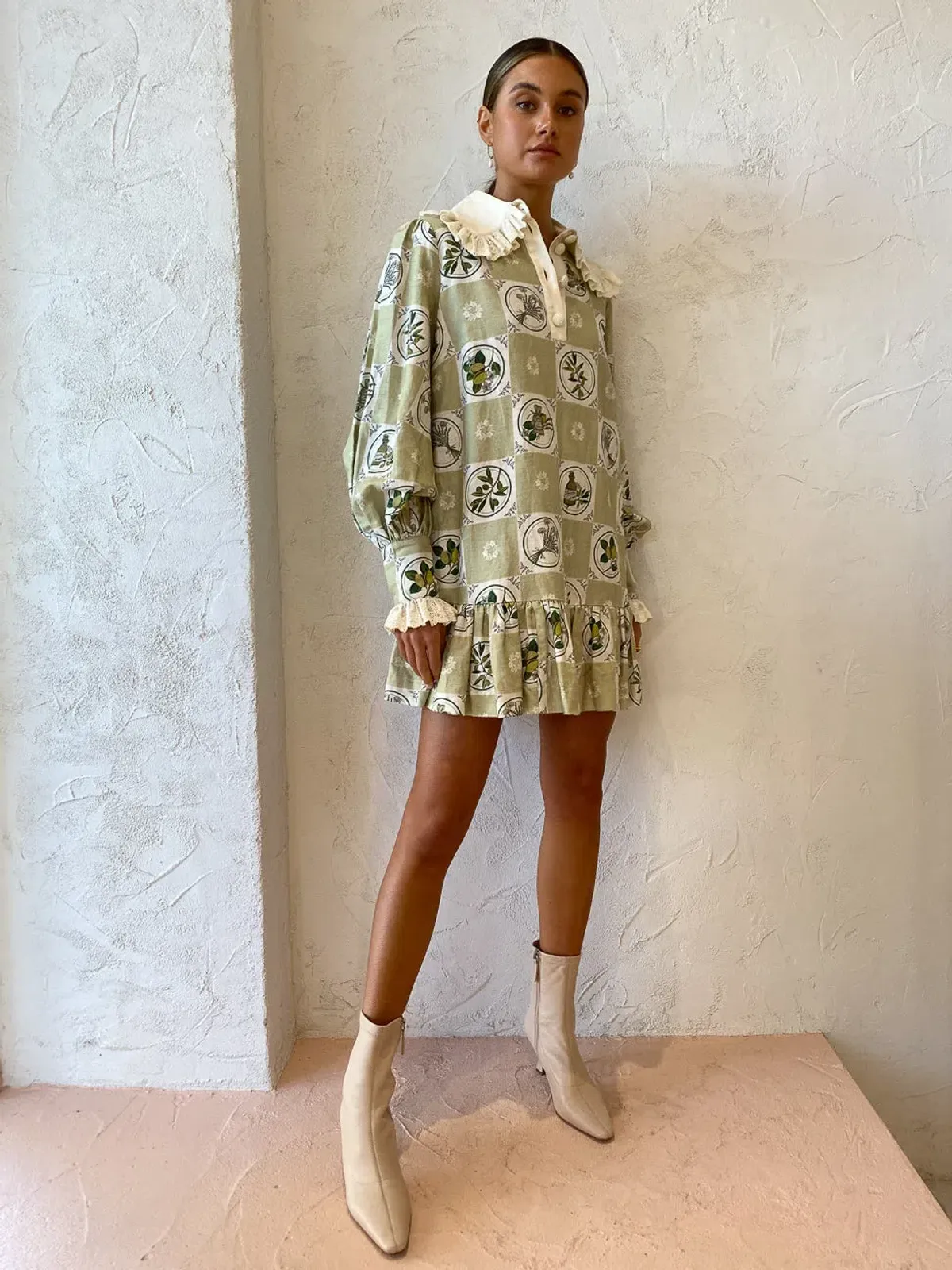 Alemais Sofia Mini Dress in Olive Size 10 - Image 1