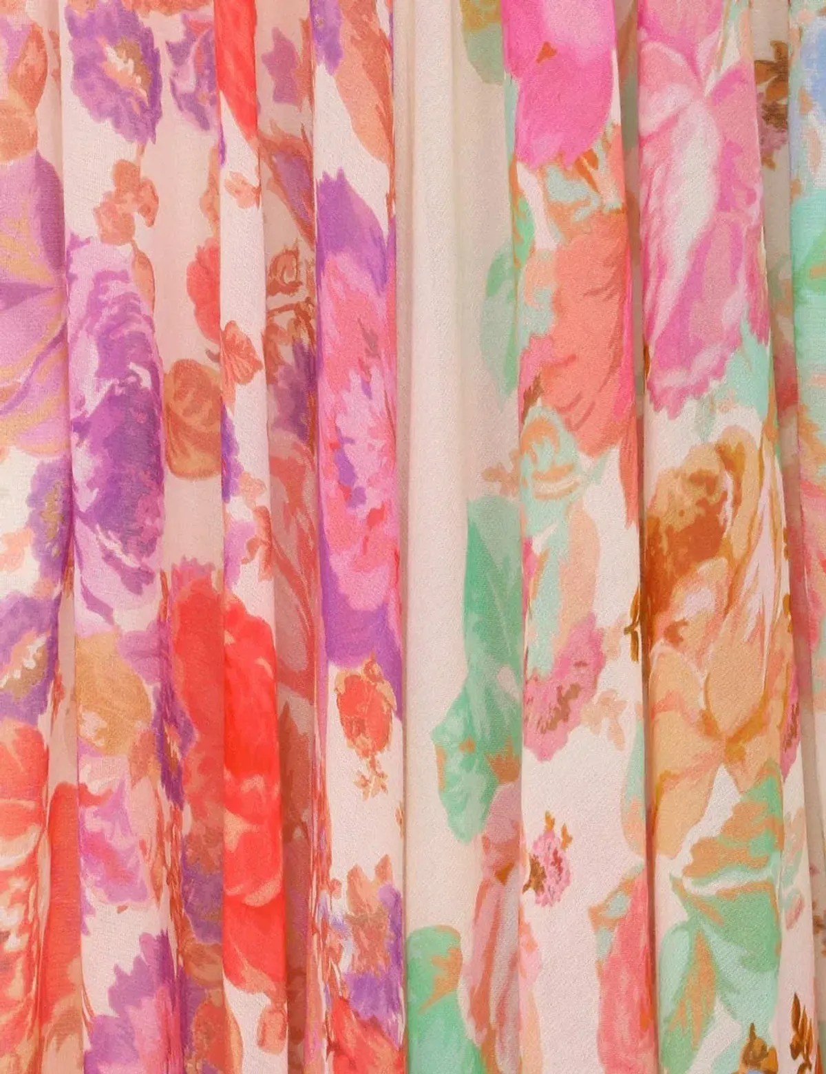 Zimmermann Raie Cut Out Ruffled Printed Silk-Chiffon Midi Dress Multi Floral Size 4/ AU 16 - Image 4