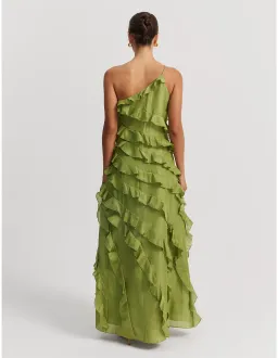 Country Road Cactus Ruffle Maxi Dress Green Size 4 for rent on The Volte - image 5