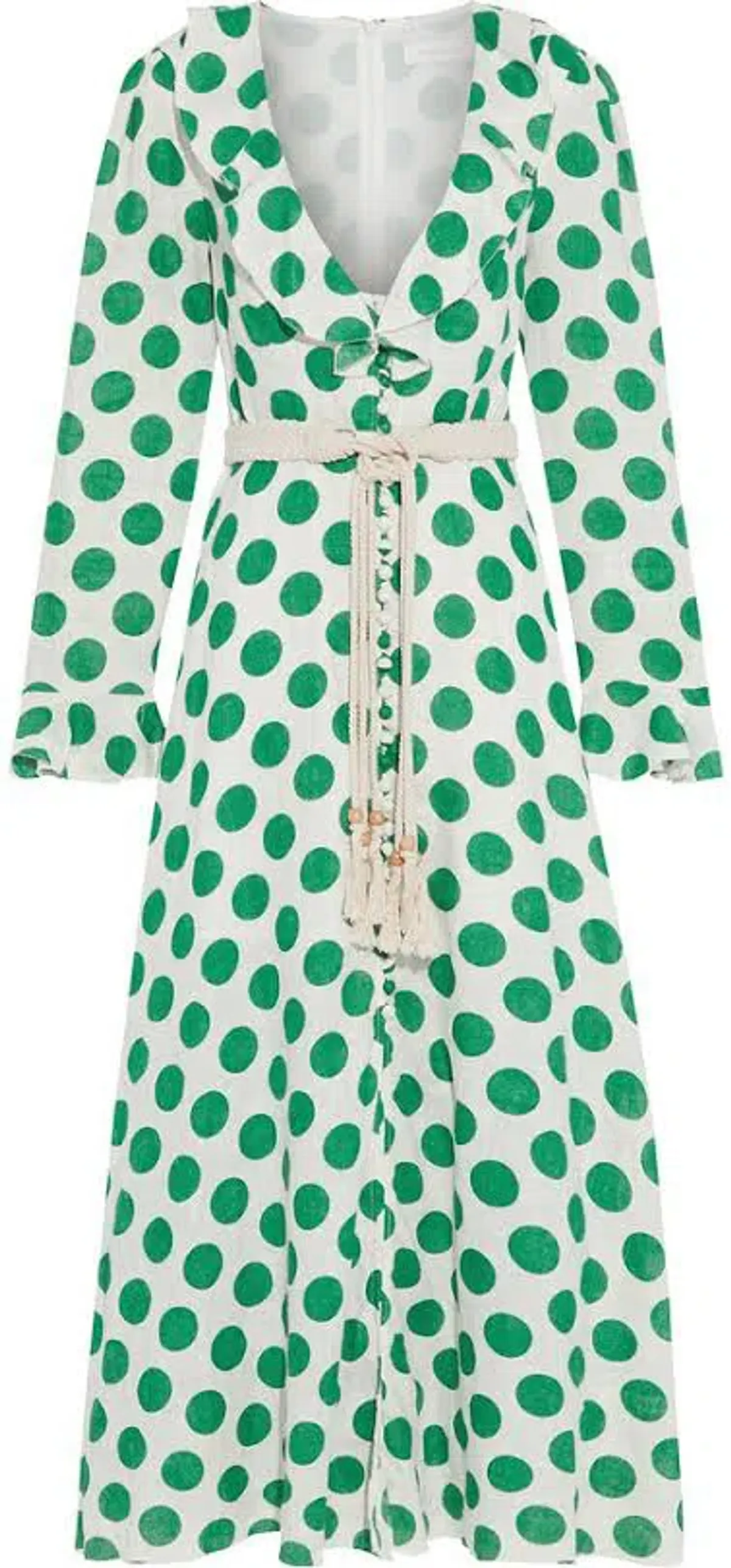 Zimmermann Amari Plunge Frill Long Dress Green Size 10 - Image 2