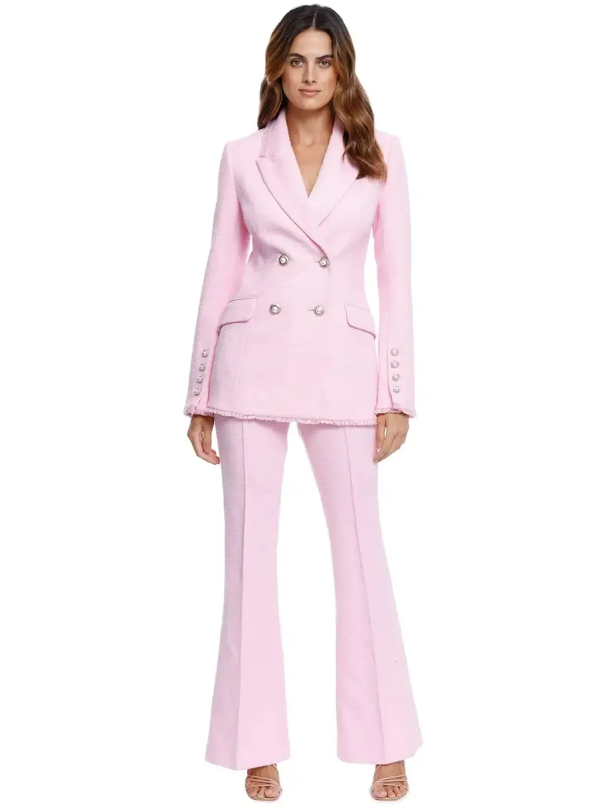 Rebecca Vallance Garance Jacket and Pant Set in Pink Size AU 10 - Image 1