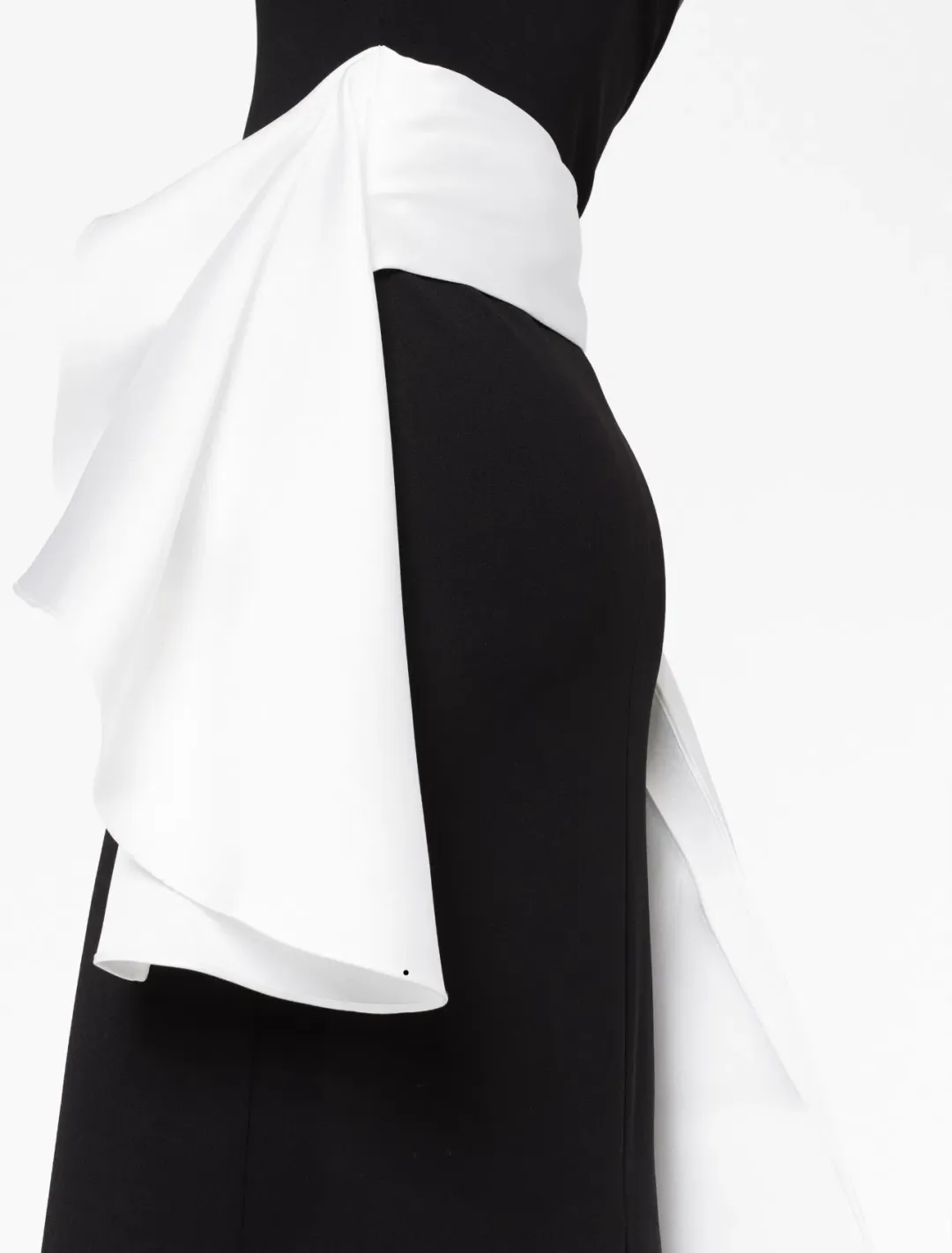 Solace London The Calla One Shoulder Dress Black/Cream Size 12 for rent on The Volte - main image