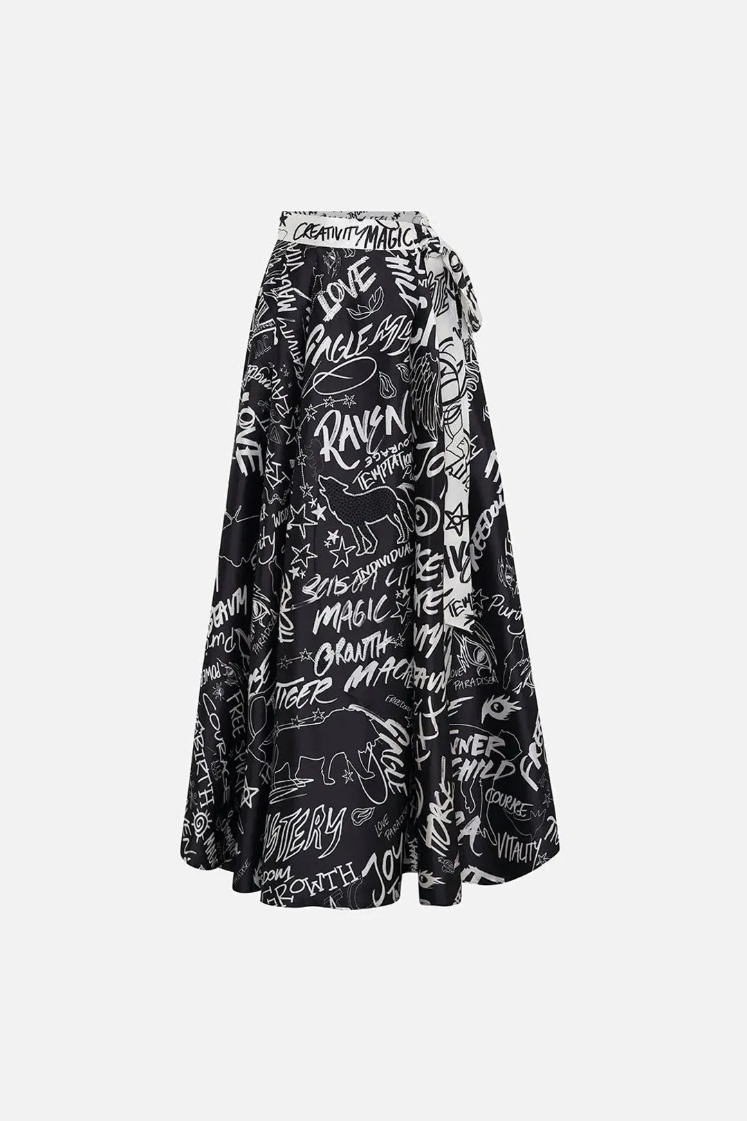 Camilla Maxi Wrap Skirt Spirit Scribble Print Size S / AU 10 for rent on The Volte - main image