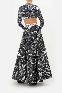 Camilla Maxi Wrap Skirt Spirit Scribble Print Size S / AU 10 for rent on The Volte - image 3