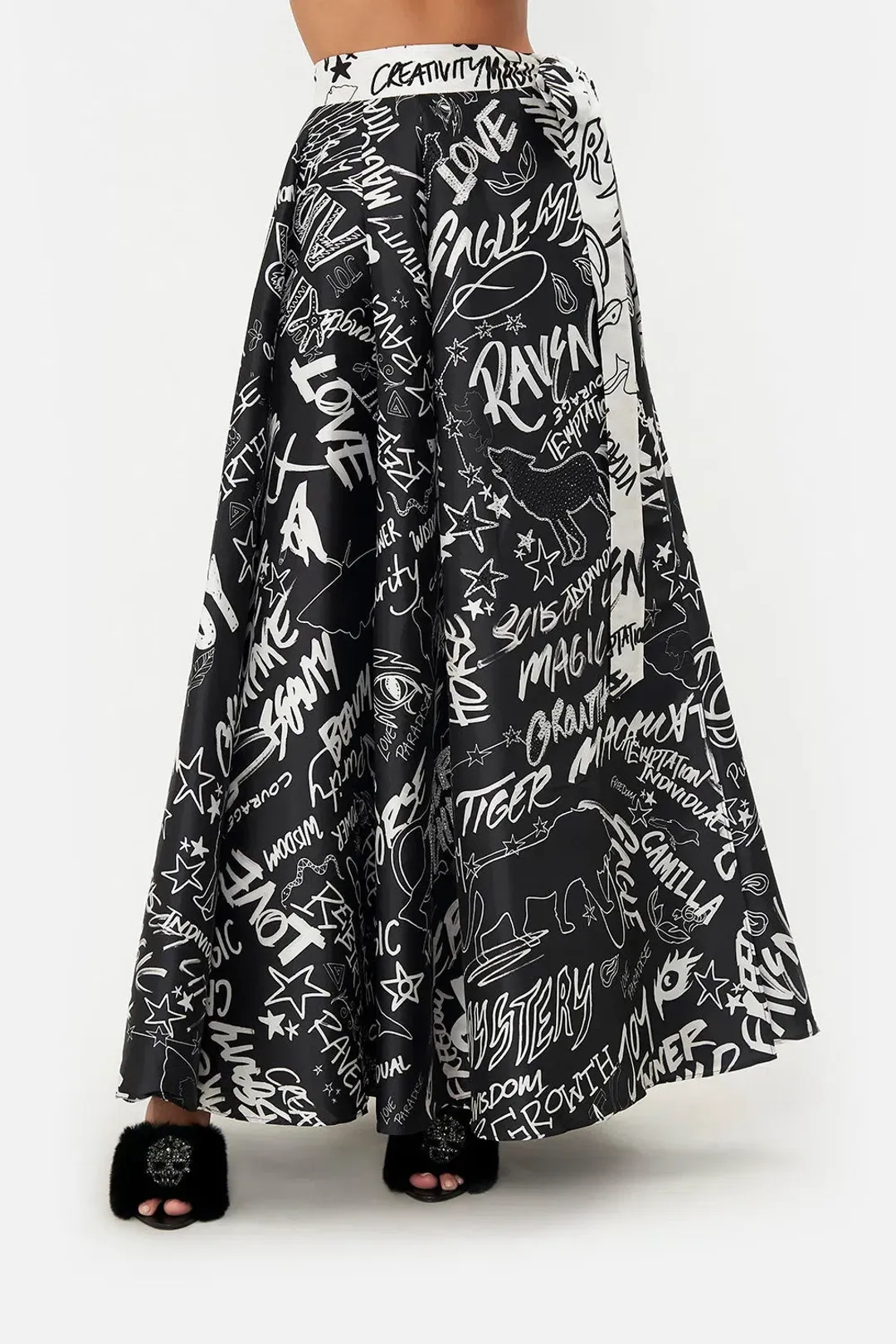Camilla Maxi Wrap Skirt Spirit Scribble Print Size S / AU 10 for rent on The Volte - main image
