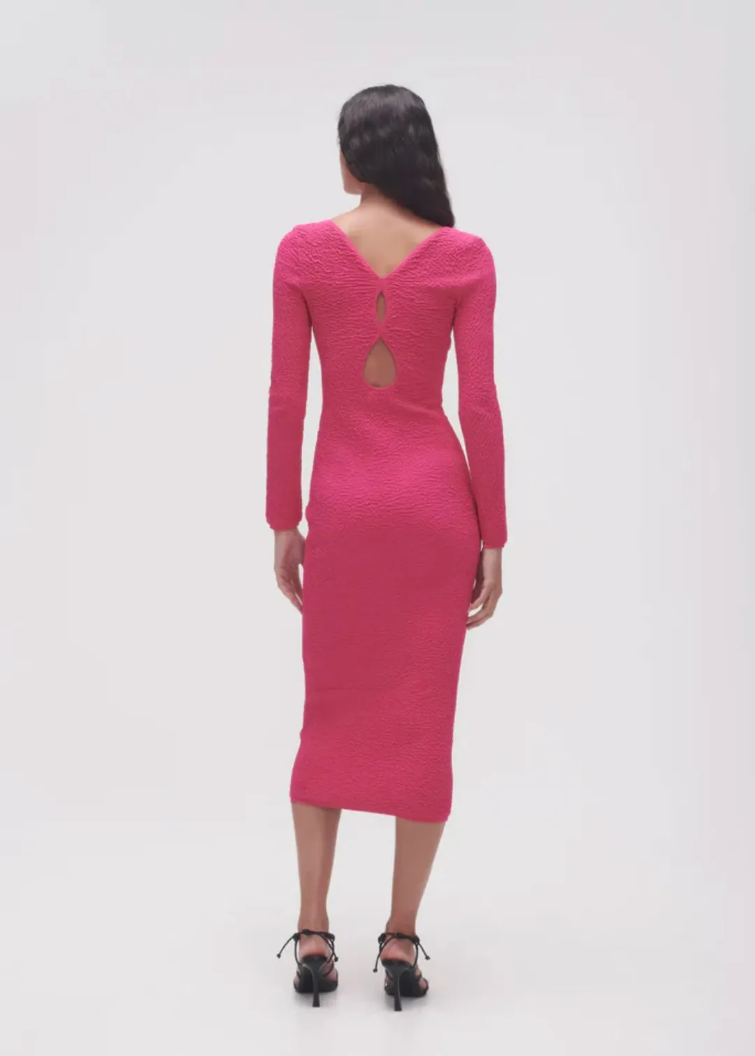 Aje Echo Bubble Body Midi Dress Hot Pink Size S / AU 8 for rent on The Volte - main image