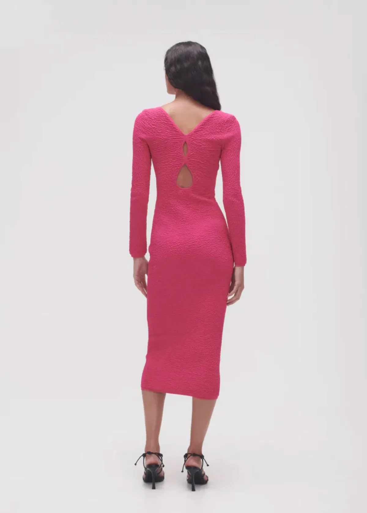 Aje Echo Bubble Body Midi Dress Hot Pink Size S / AU 8 - Image 3
