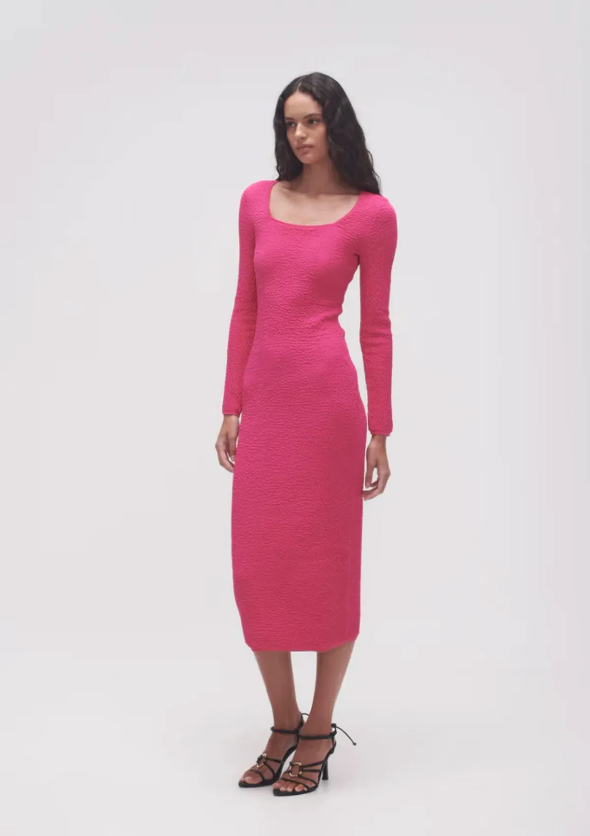 Aje Echo Bubble Body Midi Dress Hot Pink Size S / AU 8 - Image 2