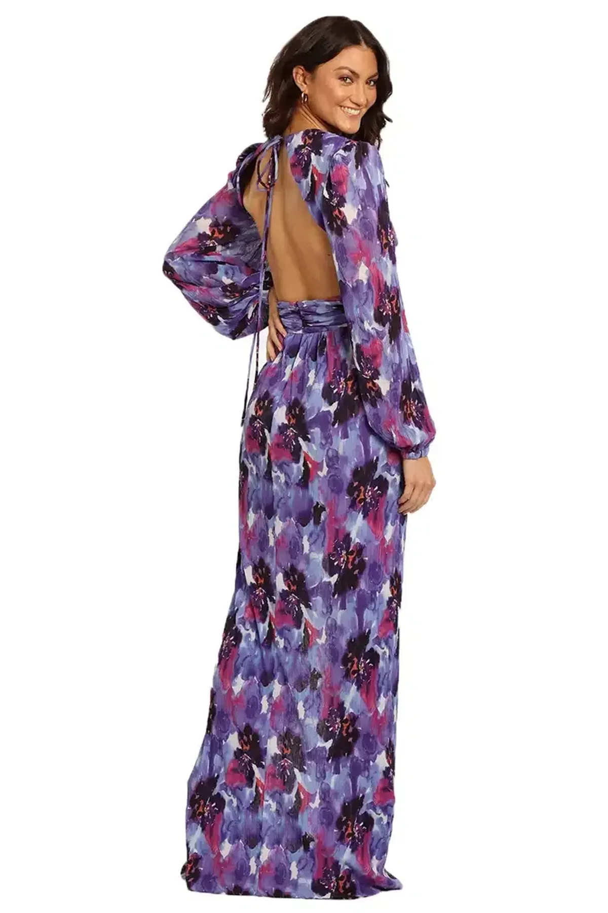 Rebecca Vallance Purple Rain Gown Floral Size 10 - Image 3