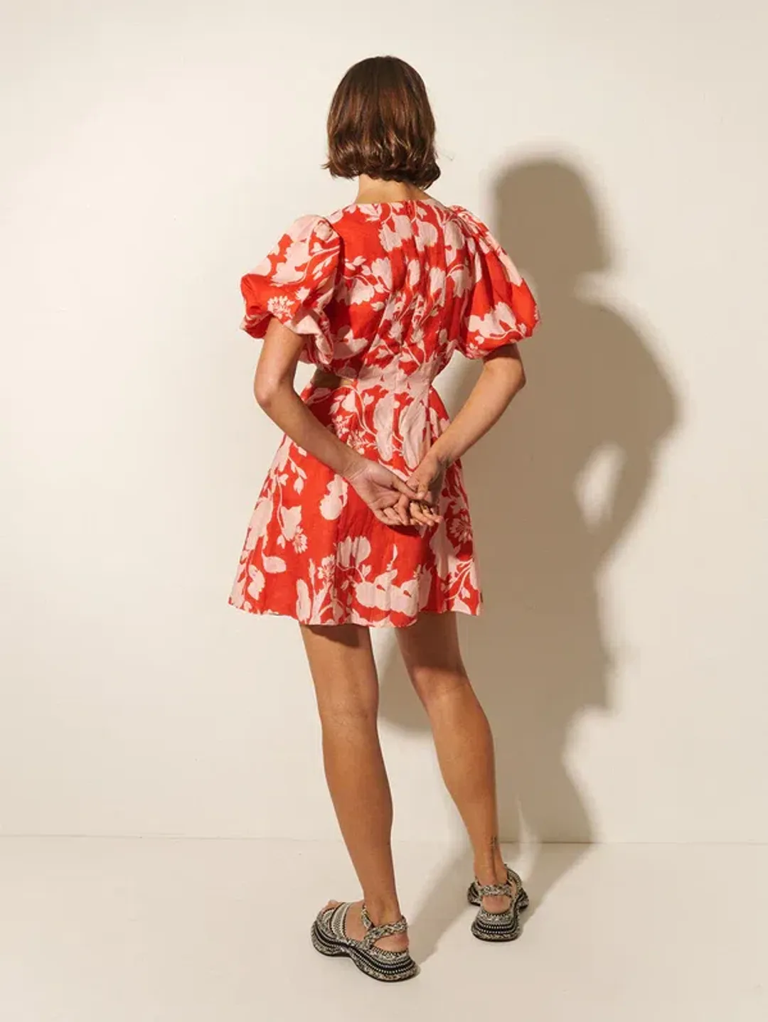 Kivari Delfina Cut Out Mini Dress Floral Size 10 for rent on The Volte - main image