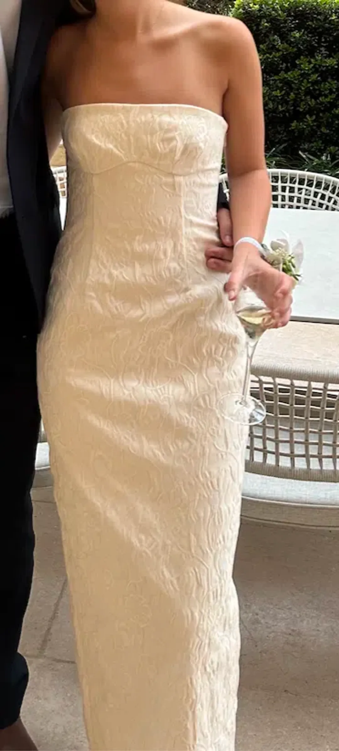 Sir The Label Etienne Column Gown Cloud Jacquard Size 0/AU 6 for rent on The Volte - main image