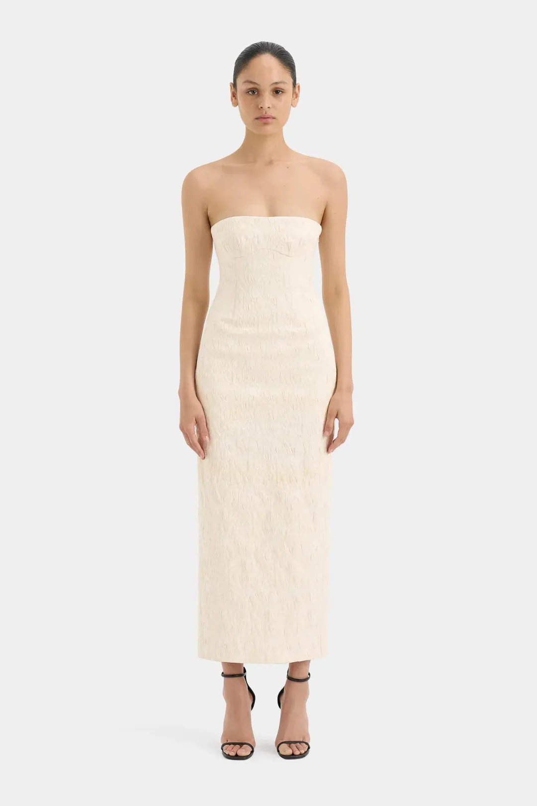 Sir The Label Etienne Column Gown Cloud Jacquard Size 0/AU 6 for rent on The Volte - main image