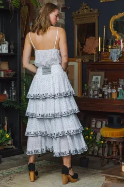 Filly Boo Baby Camisole and Cascading Midi Skirt Set Black Dot Size S/AU 8 for rent on The Volte - image 4