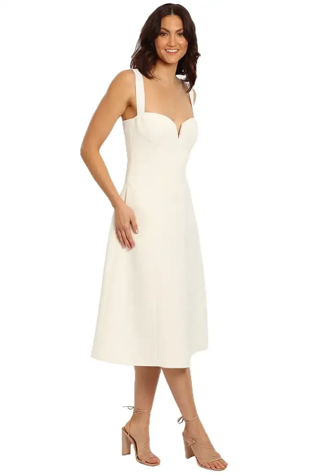 Rebecca Vallance Calla Midi in White Size 12 for rent on The Volte - main image