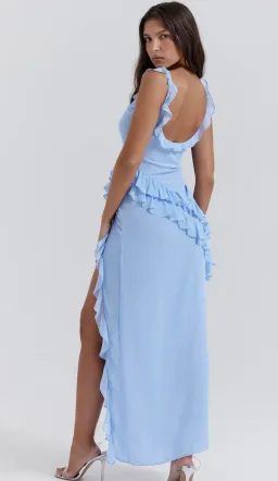 House of CB Ariela Ruffle Maxi Dress Doft Blue Size M/AU 10 for rent on The Volte - image 3