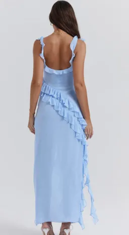 House of CB Ariela Ruffle Maxi Dress Doft Blue Size M/AU 10 for rent on The Volte - image 4