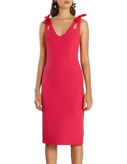By Johnny V Neck Bow Shoulder Dress Pink Size AU 14 for rent on The Volte - image 1