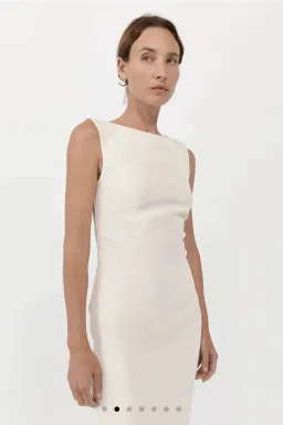 St Agni Cut Out Midi Dress Cool White Size S/AU 8 for rent on The Volte - image 2