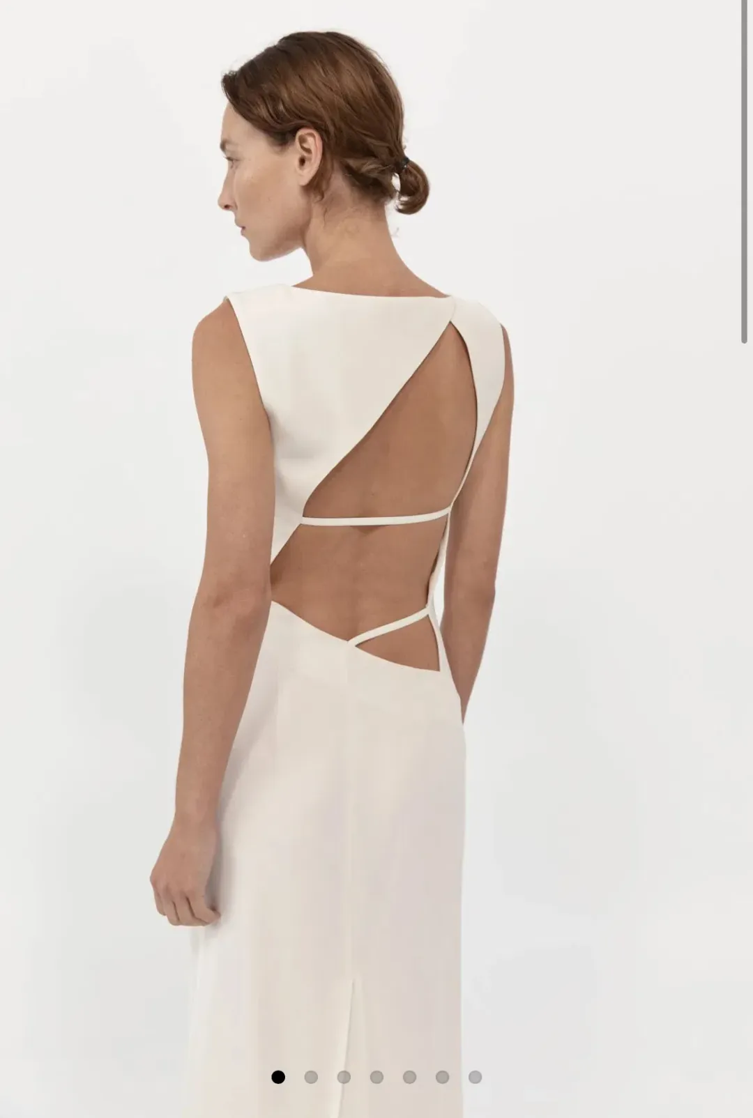 St Agni Cut Out Midi Dress Cool White Size S/AU 8 for rent on The Volte - main image