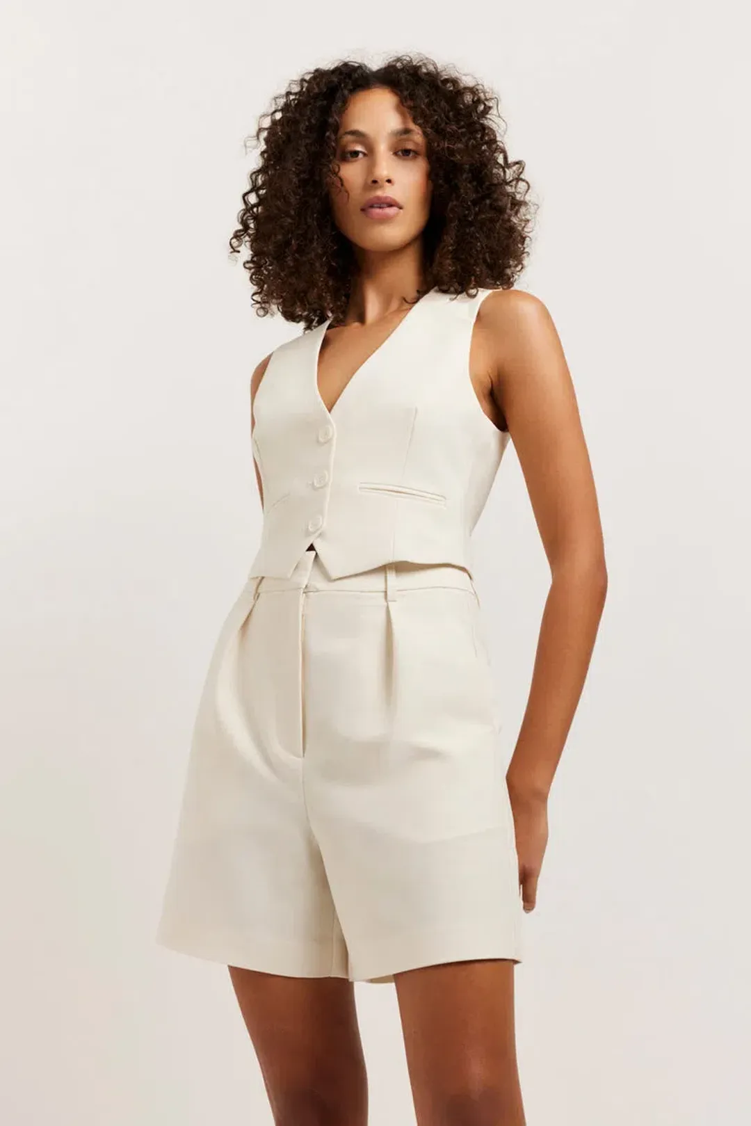 Henne Ari Shorts and Vest Set in Chalk Size 6 for rent on The Volte - main image