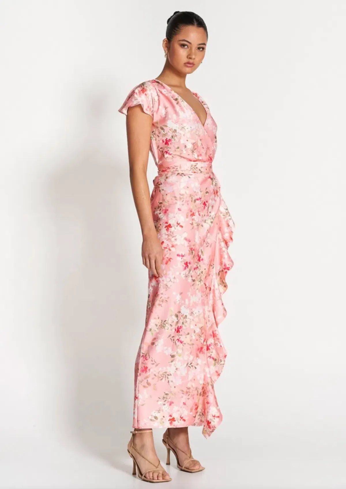 Sofia The Label Bloom Wrap Dress Pink Blossom Size 10 - Image 4