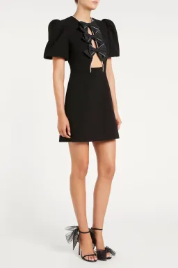 Rebecca Vallance Katie Bow Mini Dress Black Size 14 for rent on The Volte - image 4