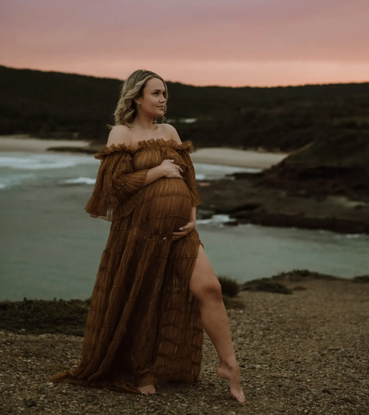 We Are Reclamation Chiffon Delight Gown in Caramel Size 16 - Image 8