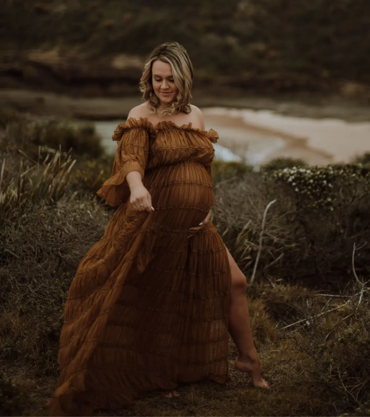 We Are Reclamation Chiffon Delight Gown in Caramel Size 16 - Image 9