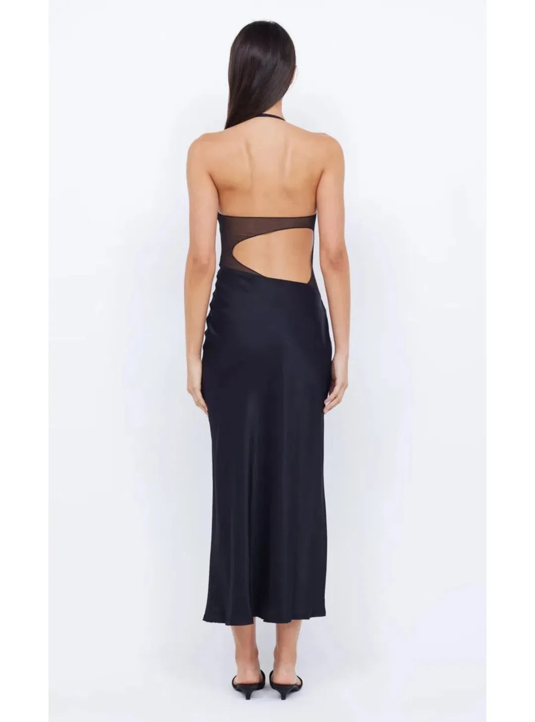 Bec & Bridge Marina Asym Maxi Dress Black Size AU 8 for rent on The Volte - main image