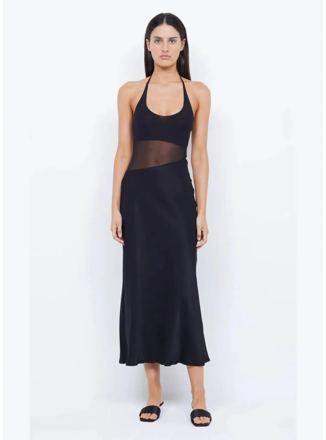 Bec & Bridge Marina Asym Maxi Dress Black Size AU 8 for rent on The Volte - main image