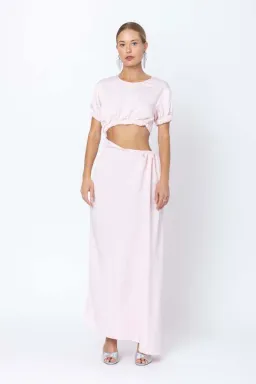 Christopher Esber Rolled Shirt Dress Baby Pink Size 6 for rent on The Volte - image 2