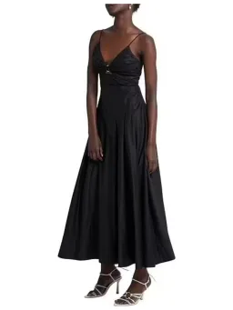 Aje Solstice Strappy Ring Midi Dress Black Size AU 8 for rent on The Volte - image 2