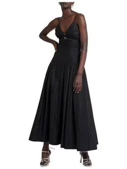 Aje Solstice Strappy Ring Midi Dress Black Size AU 8 for rent on The Volte - image 1
