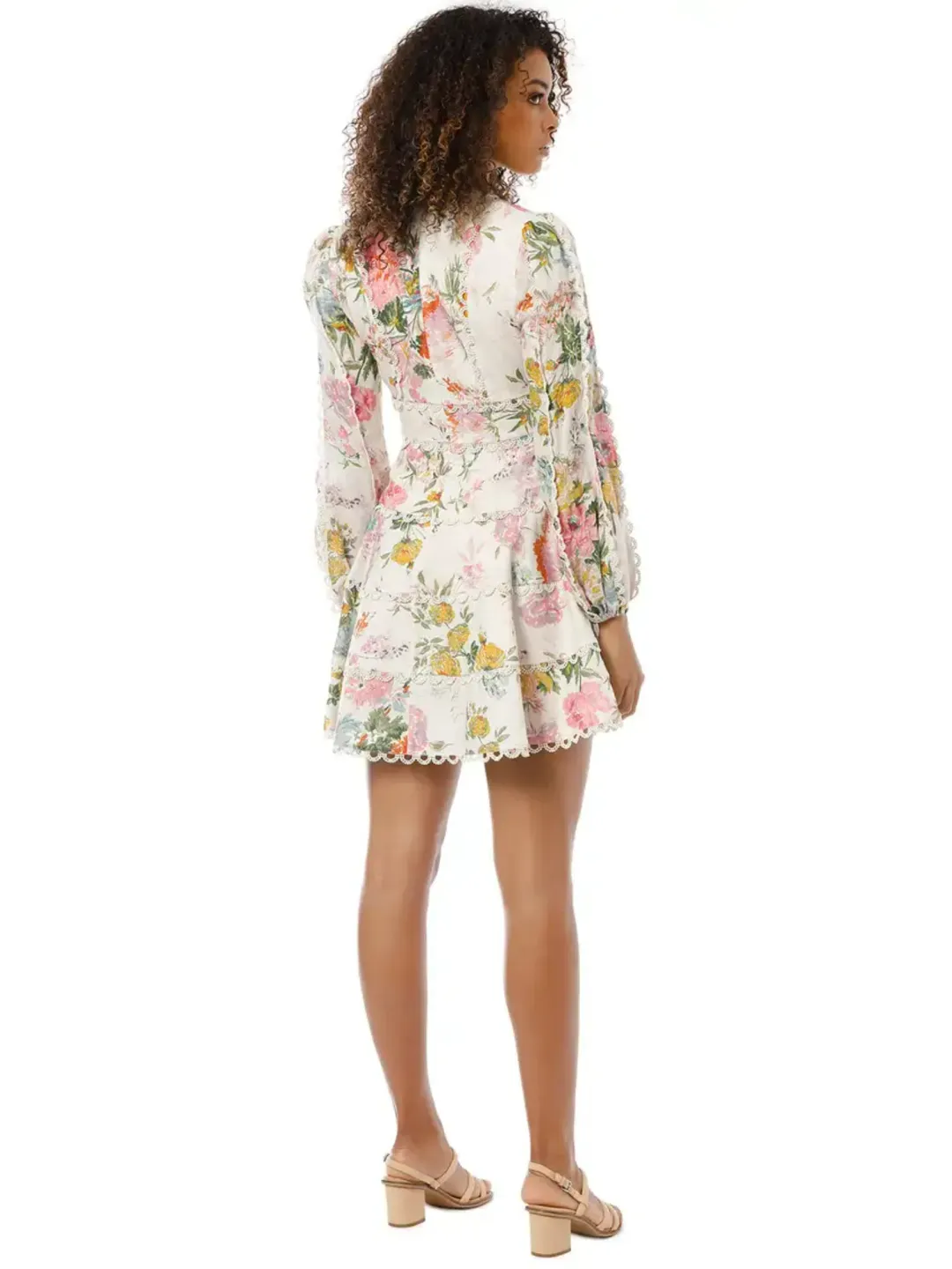 Zimmermann Heathers Flounce Short Dress Floral Print Size 1 / AU 10 for rent on The Volte - main image