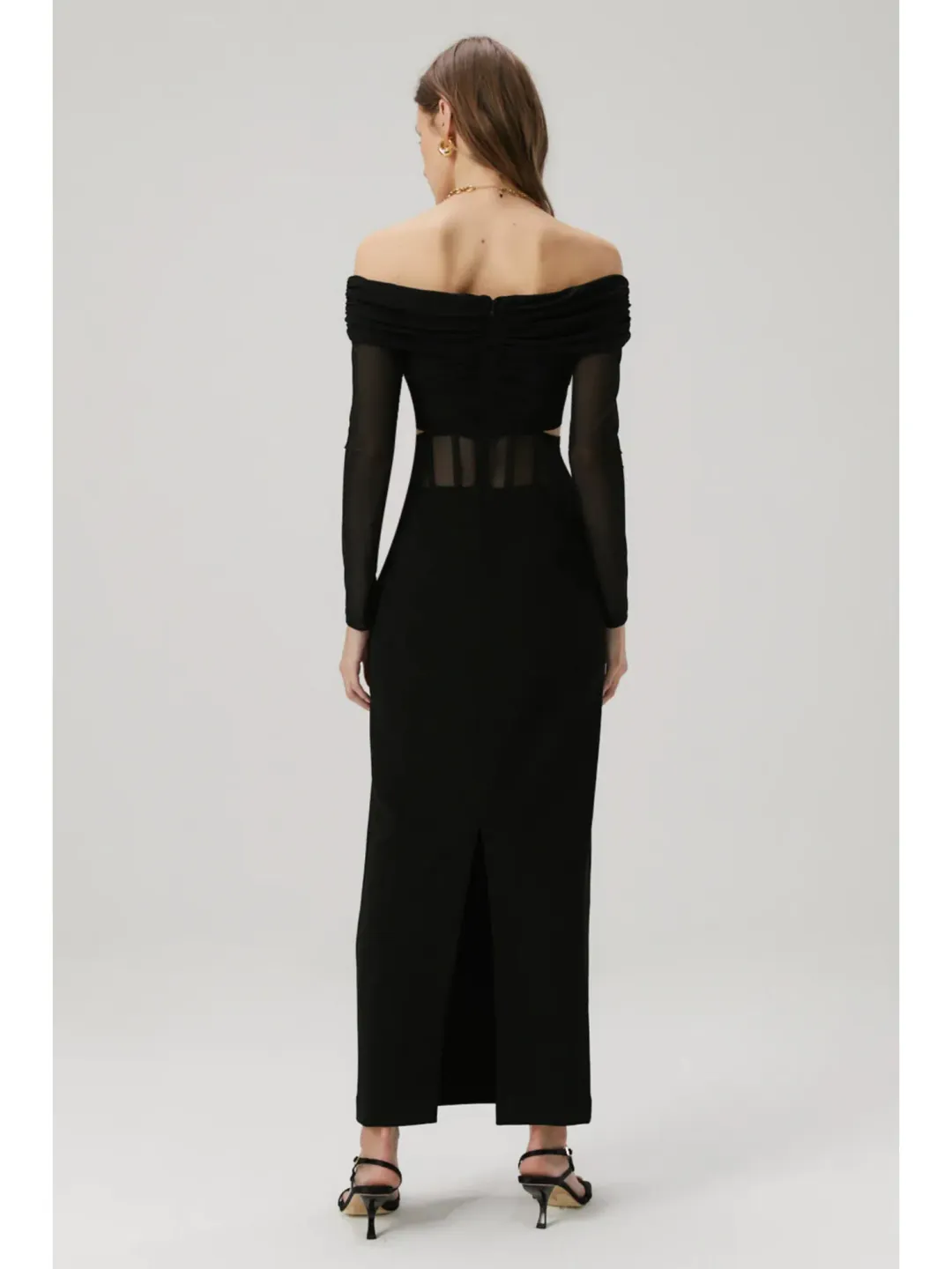 Misha Marceline Bonded Crepe Gown in Black Size S / AU 8 for rent on The Volte - main image
