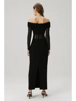 Misha Marceline Bonded Crepe Gown in Black Size S / AU 8 for rent on The Volte - image 2