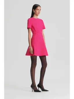 Scanlan Theodore Italian Milano Short Sleeve Dress in Raspberry Size AU 6 for rent on The Volte - image 3