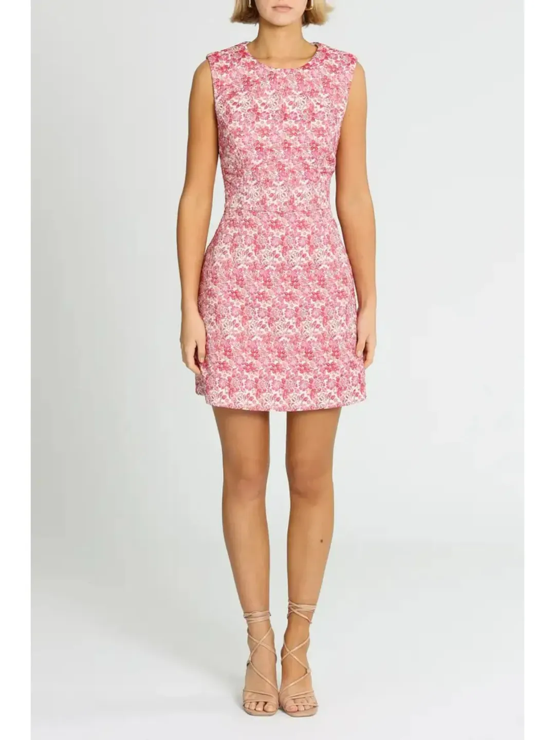 Rebecca Vallance Estelle Mini Dress Pink Print Size AU 12 for rent on The Volte - main image