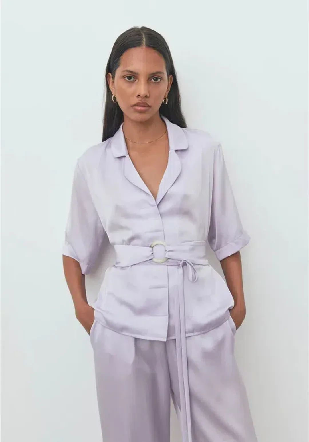 Viktoria and Woods Odyssey Shirt w/ Belt Lavender Size 00 / AU 4 for rent on The Volte - main image