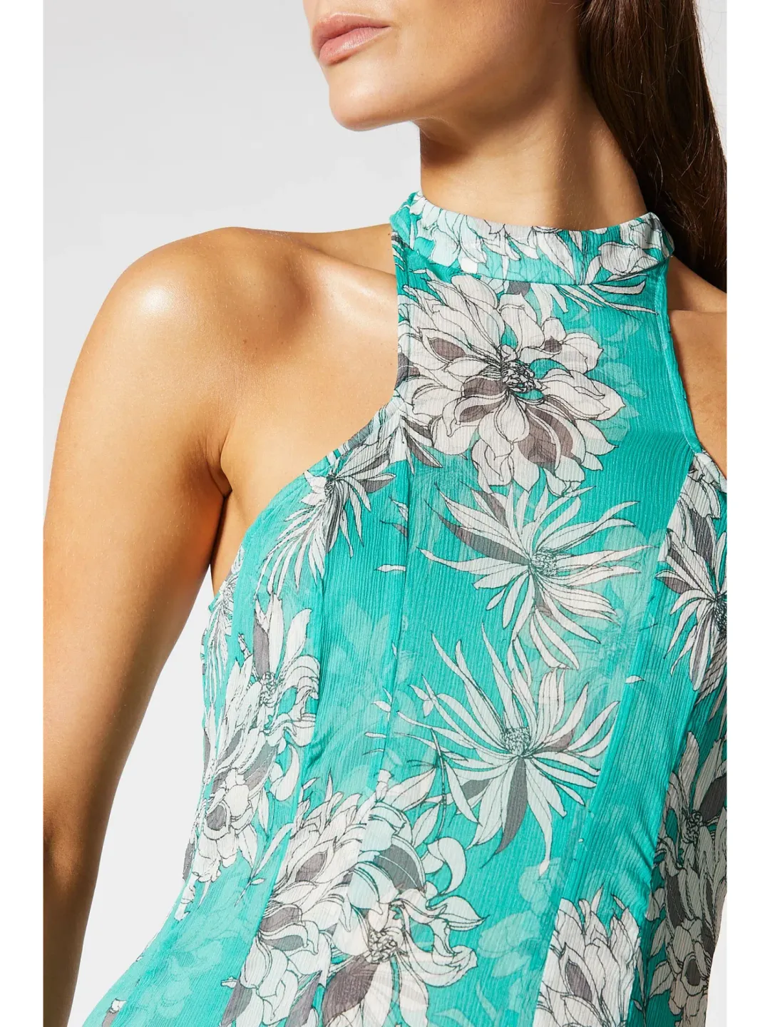 Scanlan Theodore Silk Georgette Floral Dress Spearmint Size AU 12 for rent on The Volte - main image