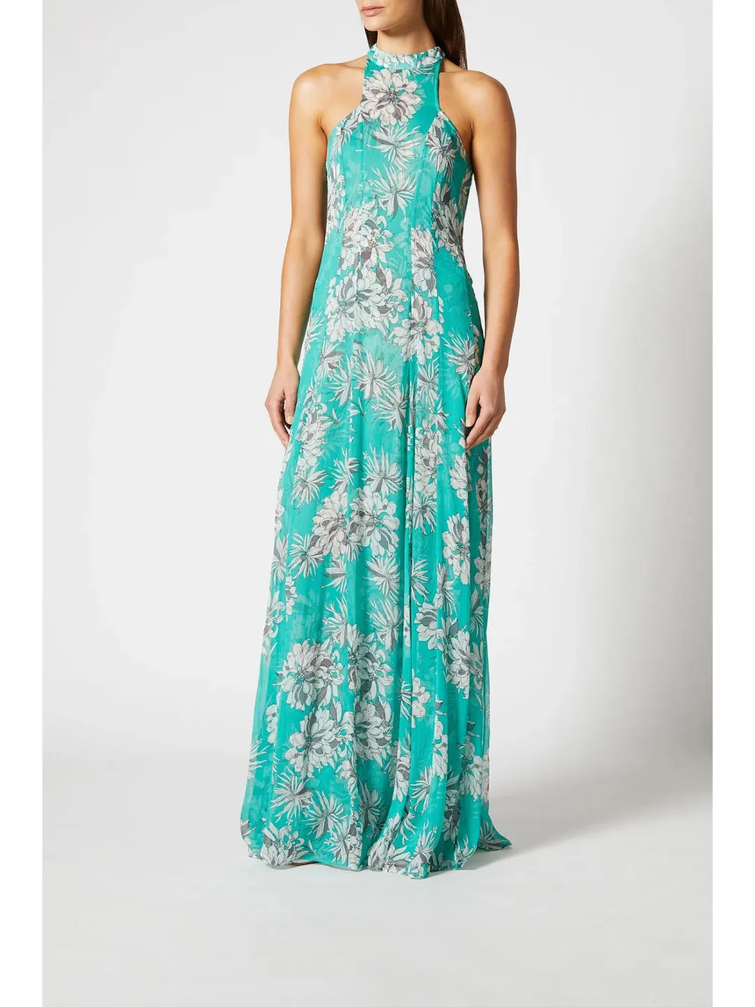 Scanlan Theodore Silk Georgette Floral Dress Spearmint Size AU 12 for rent on The Volte - main image