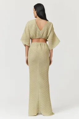 Suboo Stevie Cross Over Midi Dress Gold Size S / AU 8 for rent on The Volte - image 3