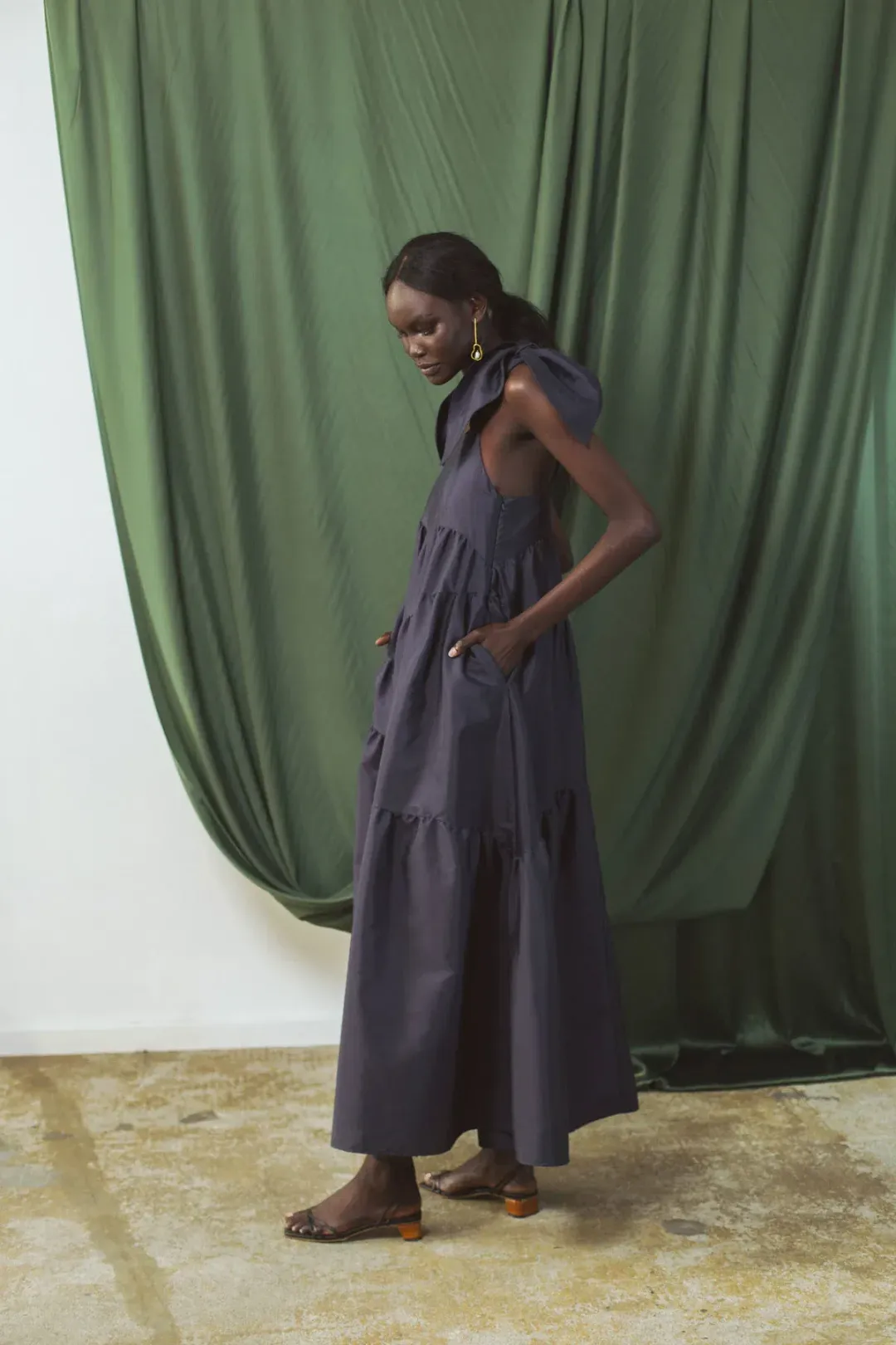 Autark Label Tier Dress Navy Size 10 for rent on The Volte - main image