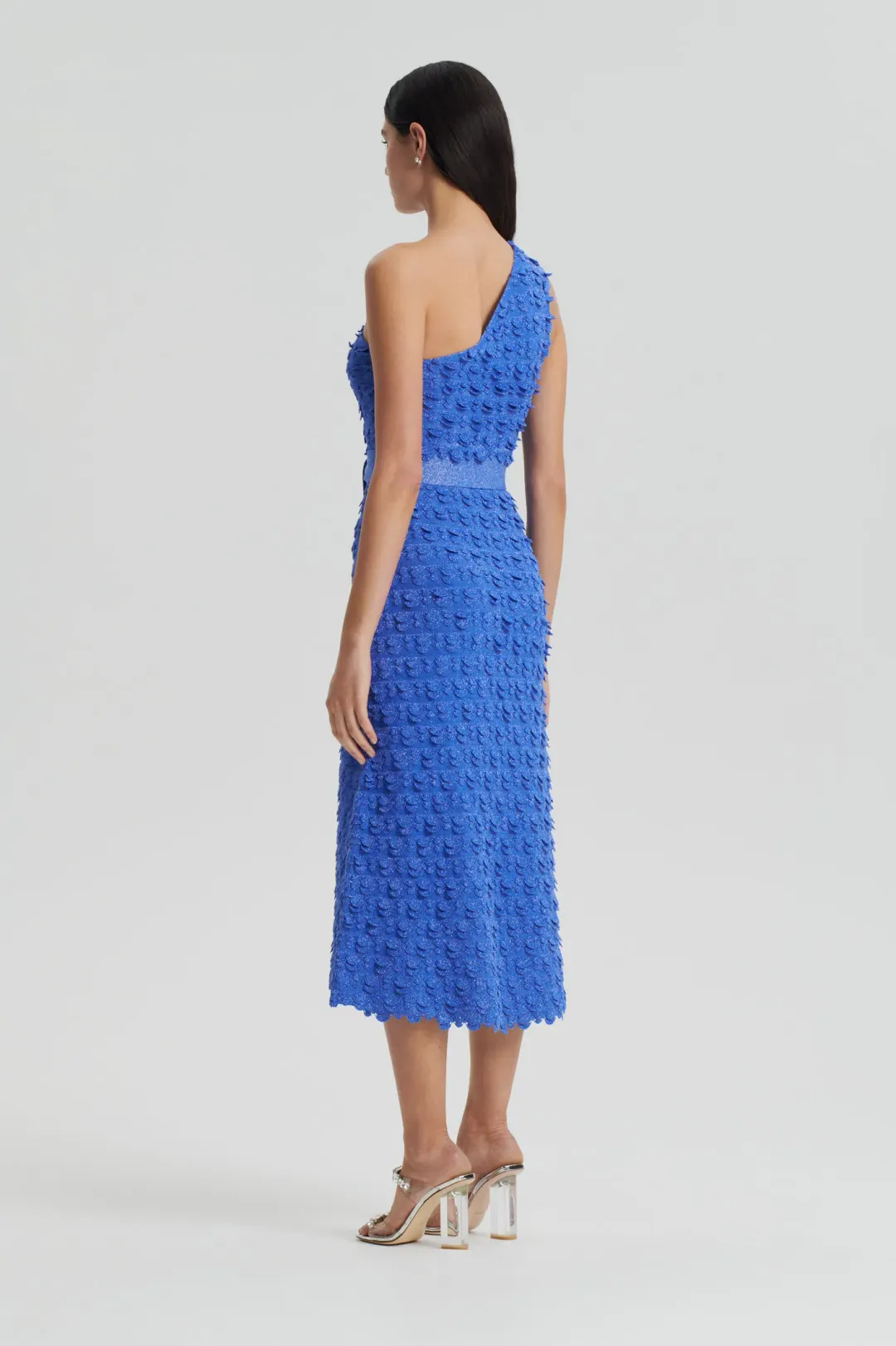 Scanlan Theodore Sparkle One Shoulder Midi Dress Blue Size S / AU 8 for rent on The Volte - main image