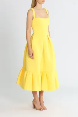 Rachel Gilbert Cora Midi Dress in Yellow Size 14 for rent on The Volte - image 2