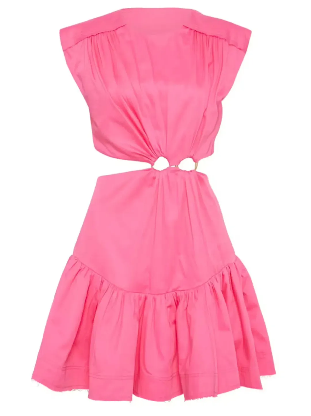 Aje Solstice Cut Out Ring Flip Mini Dress Hot Pink Size 8 for rent on The Volte - main image