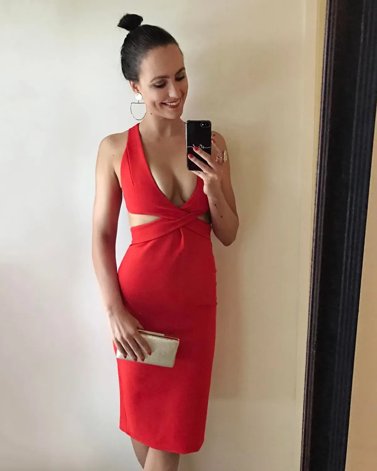 Dion Lee Belted Symmetry Dress Knee Length Red Size 8 for rent on The Volte - main image